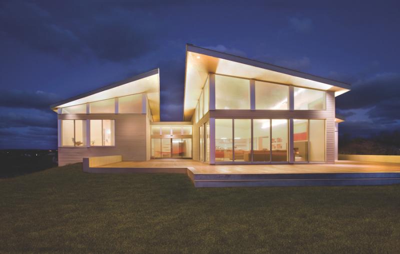 Exterior of net zero, sustainable, high-performance home