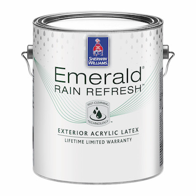 Gallon can of Sherwin Williams Emerald paint