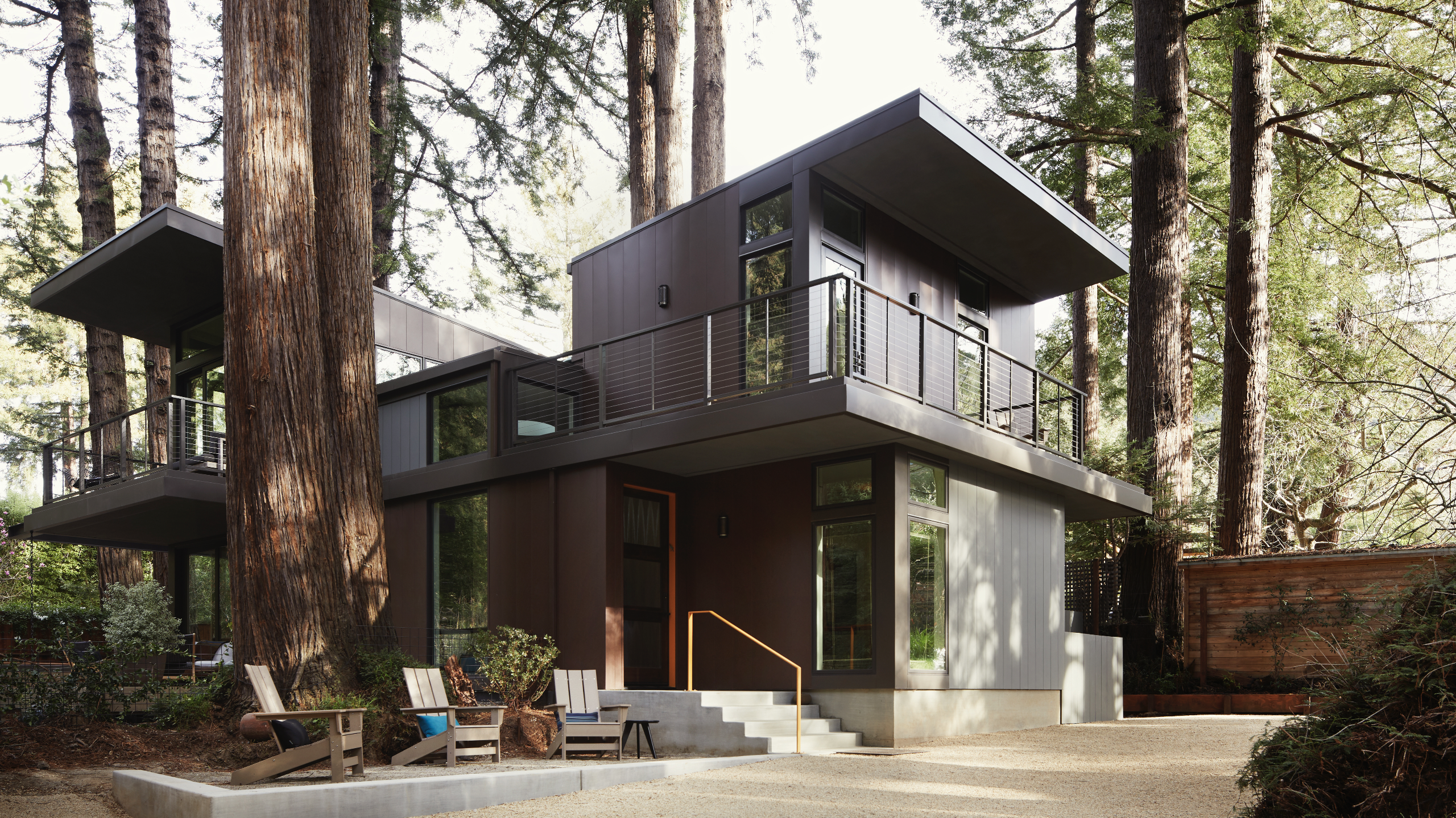 modern redwood cottage