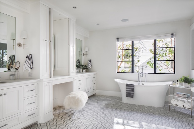 Master bath in a traditionally designed home