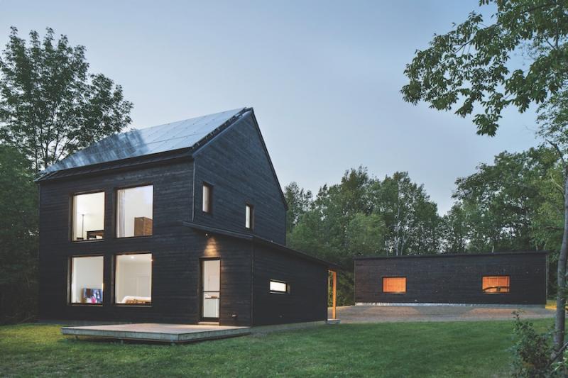 Passive house with cedar siding