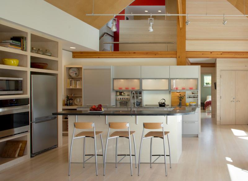 Kitchen in net zero, sustainable, high-performance home
