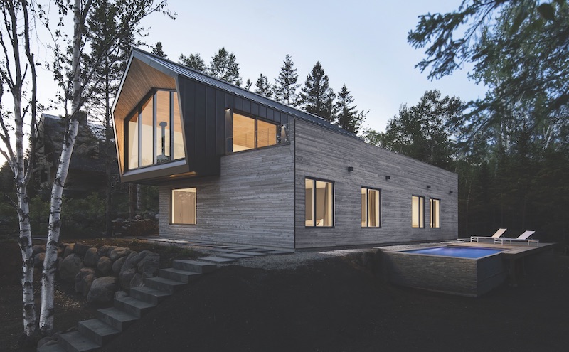 Vacation home with unfinished cedar exterior