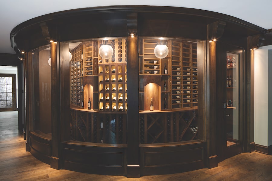 Walnut bar wine storage